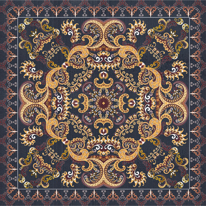 Avtoit | Shabby Chic Floral Area Rug Multicolor Persian Carpet Polypropylene Anti-Slip Backing Washable Pet-Friendly Rug for Foyer