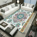 Avtoit | Large Persian rug multicolored jacquard-printed rug washable non-slip backing pet-friendly rug for the living room