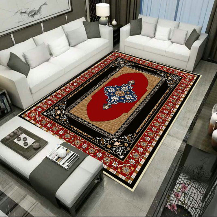 Avtoit | Large Persian rug multicolored jacquard-printed rug washable non-slip backing pet-friendly rug for the living room