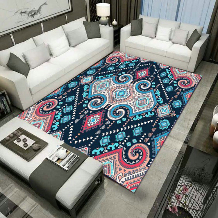 Avtoit | Large Persian rug multicolored jacquard-printed rug washable non-slip backing pet-friendly rug for the living room