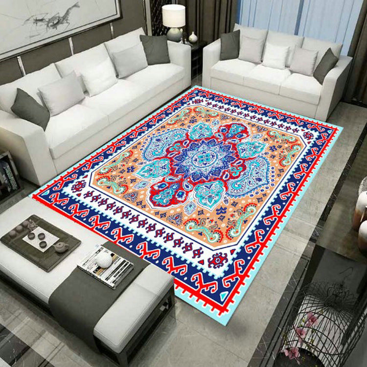 Avtoit | Large Persian rug multicolored jacquard-printed rug washable non-slip backing pet-friendly rug for the living room