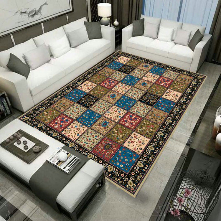 Avtoit | Large Persian rug multicolored jacquard-printed rug washable non-slip backing pet-friendly rug for the living room