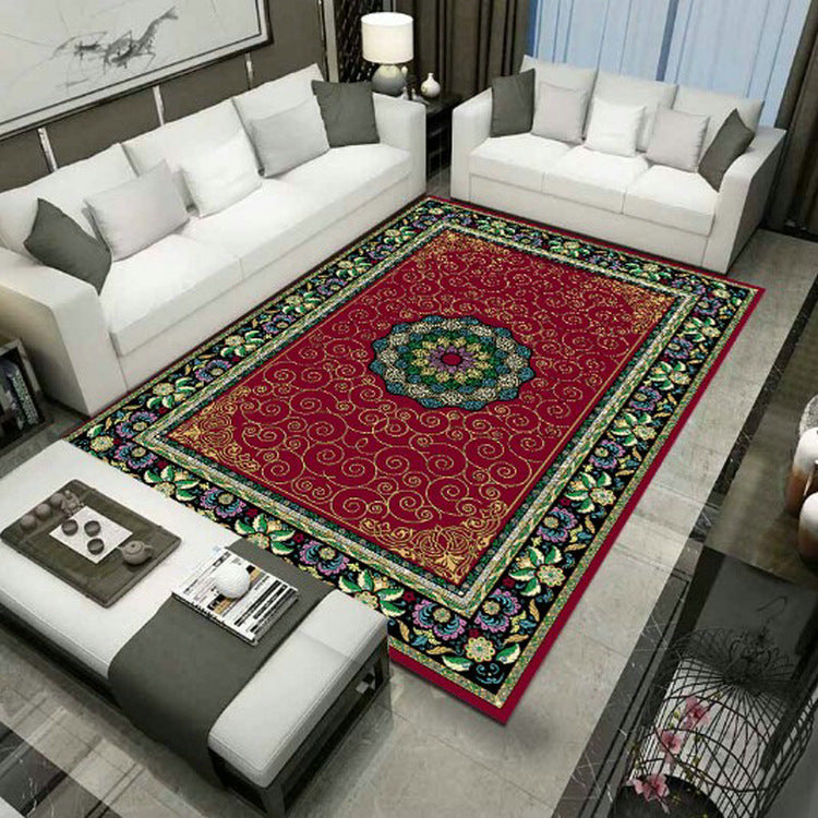 Avtoit | Large Persian rug multicolored jacquard-printed rug washable non-slip backing pet-friendly rug for the living room