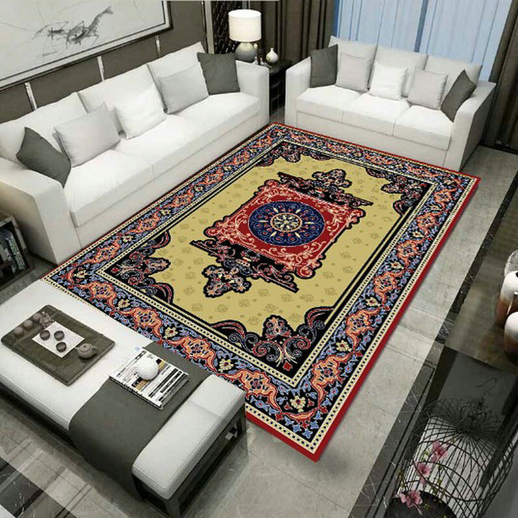 Avtoit | Large Persian rug multicolored jacquard-printed rug washable non-slip backing pet-friendly rug for the living room