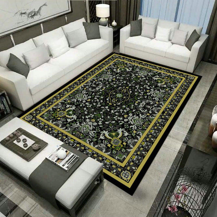 Avtoit | Large Persian rug multicolored jacquard-printed rug washable non-slip backing pet-friendly rug for the living room