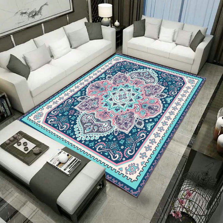 Avtoit | Large Persian rug multicolored jacquard-printed rug washable non-slip backing pet-friendly rug for the living room