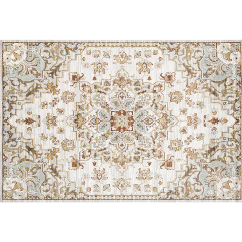 Avtoit | Washed Jacquard Print Rug Multicolor Persian Rug Synthetic Non-slip Washable Stain-resistant Rug for Tearoom
