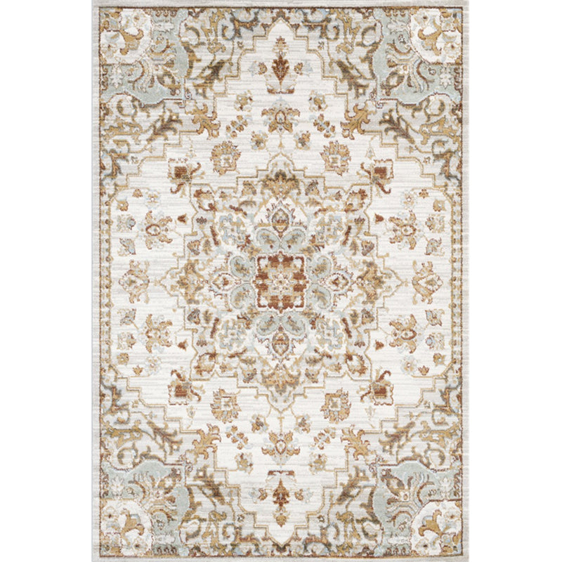Avtoit | Washed Jacquard Print Rug Multicolor Persian Rug Synthetic Non-slip Washable Stain-resistant Rug for Tearoom