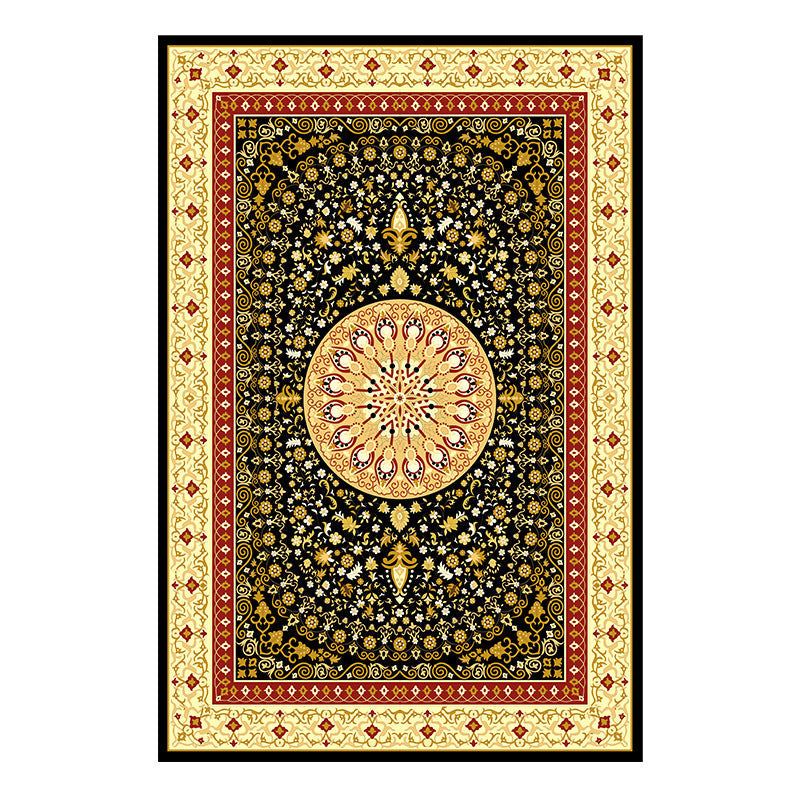 Avtoit | Traditional Multicolored Moroccan Carpet Polypropylene Floral Carpet Non-Slip Backing Pet Friendly Stain Resistant Carpet for Living Room