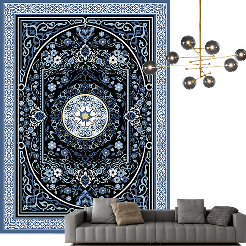 Avtoit | Traditional Multicolored Moroccan Carpet Polypropylene Floral Carpet Non-Slip Backing Pet Friendly Stain Resistant Carpet for Living Room