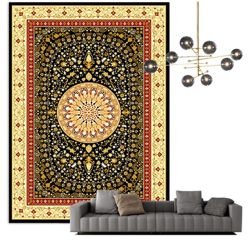 Avtoit | Traditional Multicolored Moroccan Carpet Polypropylene Floral Carpet Non-Slip Backing Pet Friendly Stain Resistant Carpet for Living Room