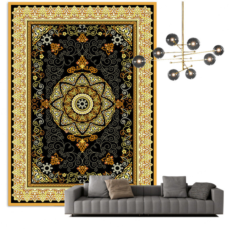 Avtoit | Traditional Multicolored Moroccan Carpet Polypropylene Floral Carpet Non-Slip Backing Pet Friendly Stain Resistant Carpet for Living Room