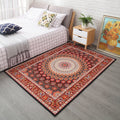 Avtoit | Moroccan Style Bedroom Rug Multicolor Floral Pattern Rug Polyester Washable Pet Friendly Non-Slip Back Rug