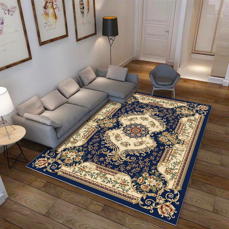 Avtoit | Moroccan Style Bedroom Rug Multicolor Floral Pattern Rug Polyester Washable Pet Friendly Non-Slip Back Rug