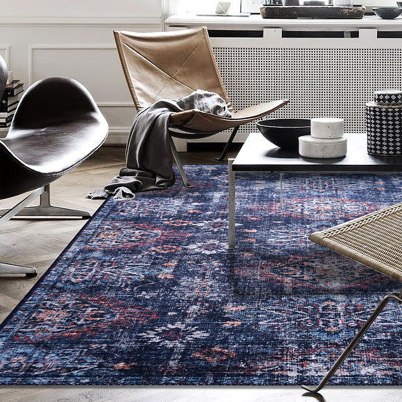 Avtoit | Moroccan Style Print Carpet Multicolor Polyester Carpet Non-Slip Pet-Friendly Machine Washable Carpet for Living Room