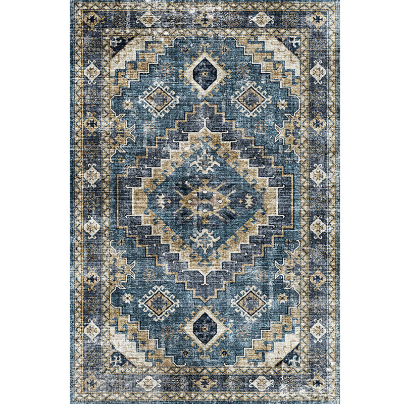 Avtoit | Moroccan Style Print Carpet Multicolor Polyester Carpet Non-Slip Pet-Friendly Machine Washable Carpet for Living Room