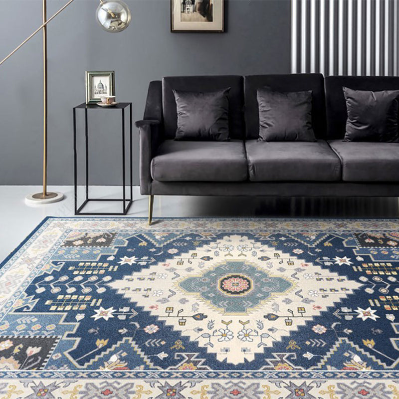 Avtoit | Beautiful Moroccan Rug Multicolored symmetrical printed carpet non-slip machine washable pet-friendly rug for the room