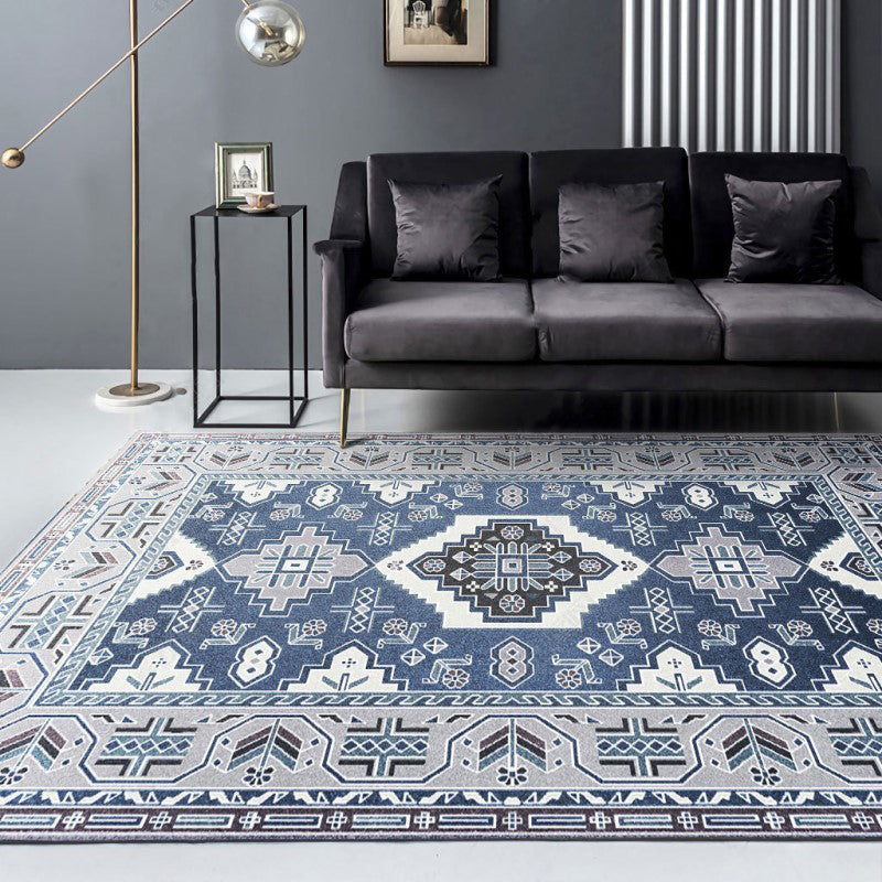 Avtoit | Beautiful Moroccan Rug Multicolored symmetrical printed carpet non-slip machine washable pet-friendly rug for the room