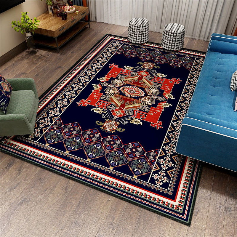 Avtoit | Classic Persian Carpet Multicolored Flower Rug Machine Washable Stain Resistant Non-slip Living Room Rug for Home