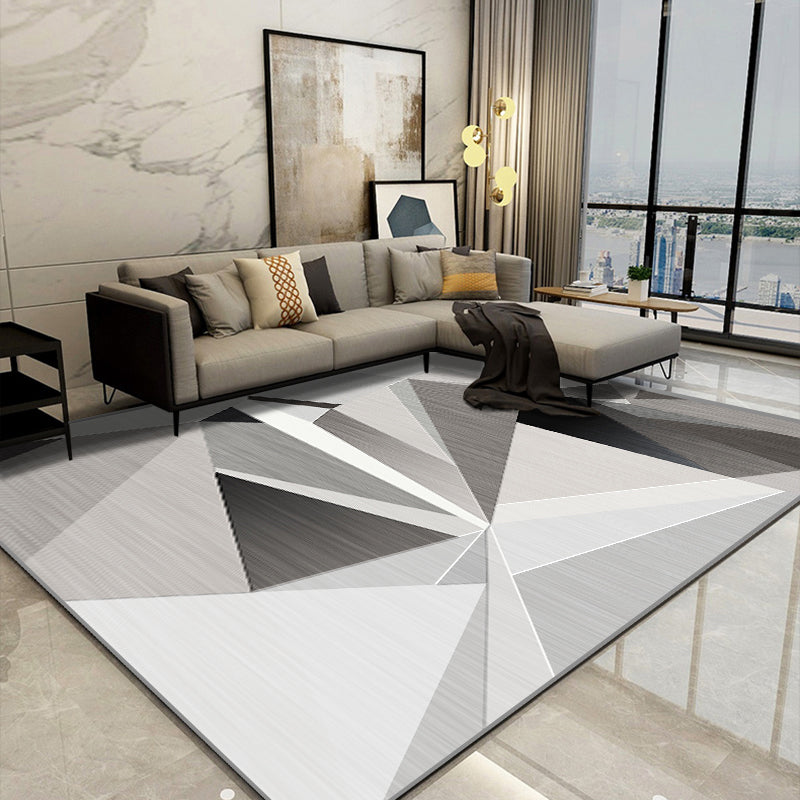 Avtoit | Nice 3D Effect Triangle Rug Multicolor Contemporary Rug Polypropylene Machine Washable Pet Friendly Non-Slip Rug for Home