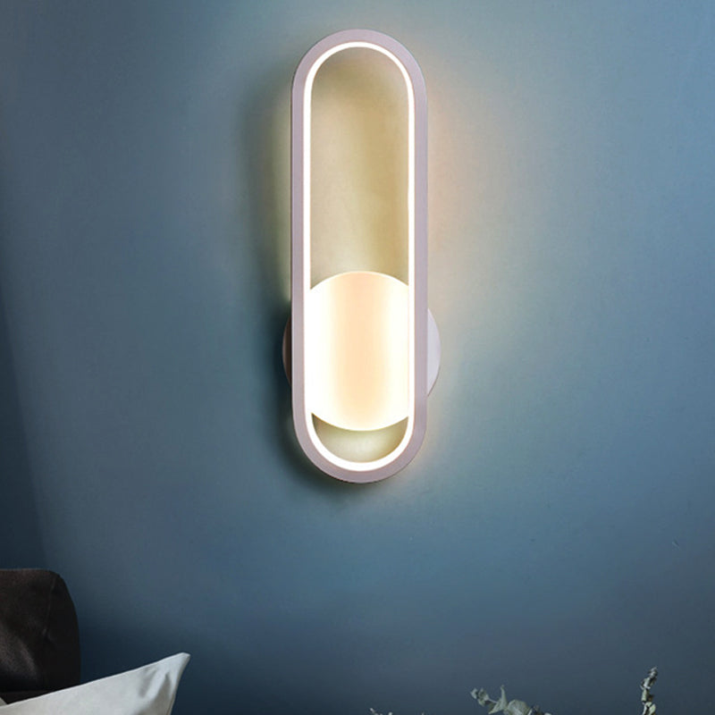 Avtoit | Black/White Rectangular LED Wall Light Minimal Acrylic Living Room Lighting Ideas, White/Warm Light