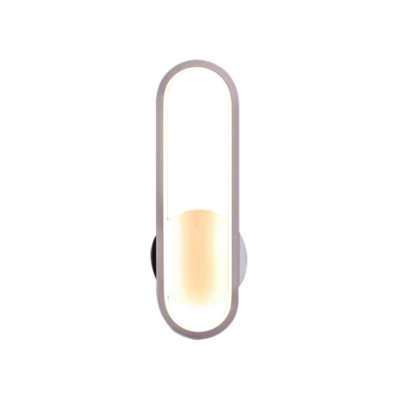 Avtoit | Black/White Rectangular LED Wall Light Minimal Acrylic Living Room Lighting Ideas, White/Warm Light