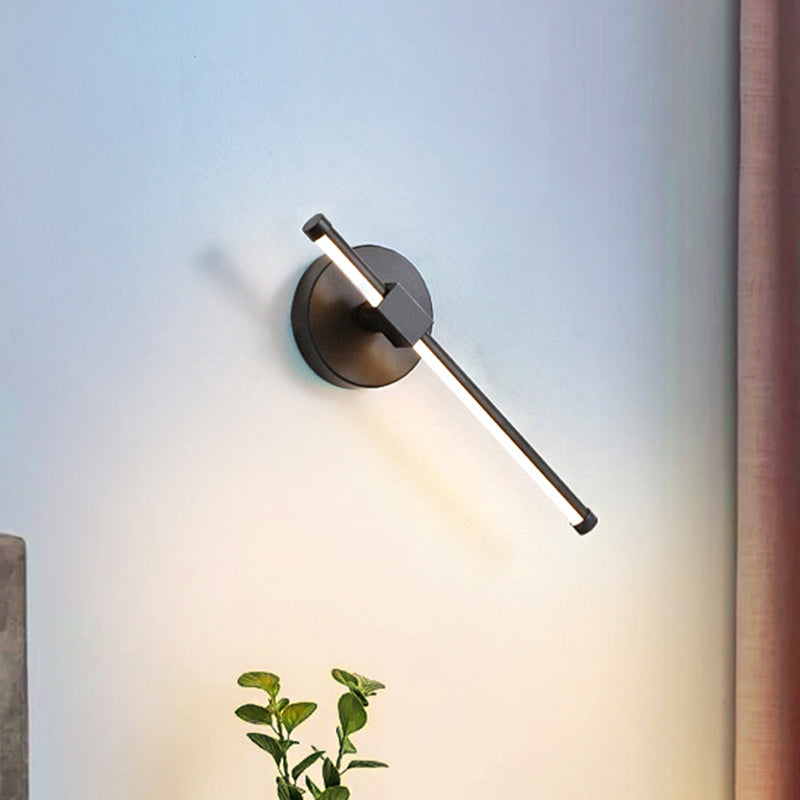 Avtoit | Acrylic Wall Light Bar Simple LED Black/White Wall Mounted Lamp with Rotatable Design in Warm/White Light