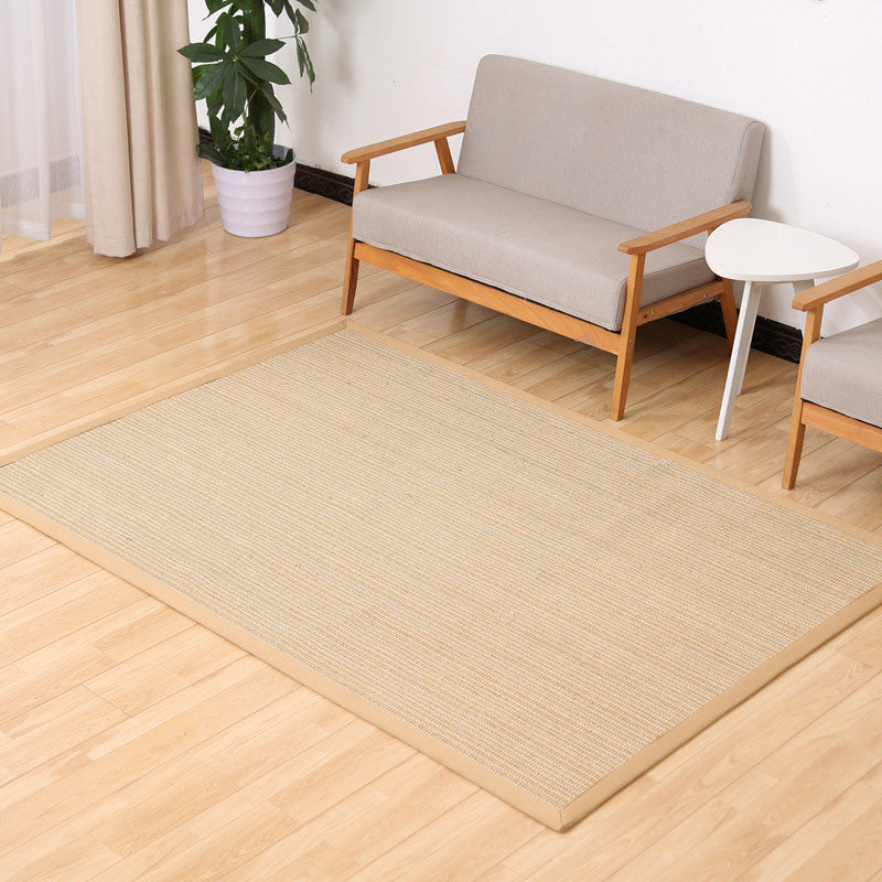 Avtoit | Simple Multicolor Solid Area Rug Jute Lodge Rug Machine Washable Rug for Indoor with Border for the Living Room