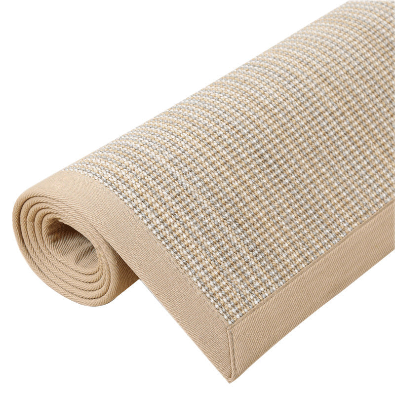 Avtoit | Simple Multicolor Solid Area Rug Jute Lodge Rug Machine Washable Rug for Indoor with Border for the Living Room