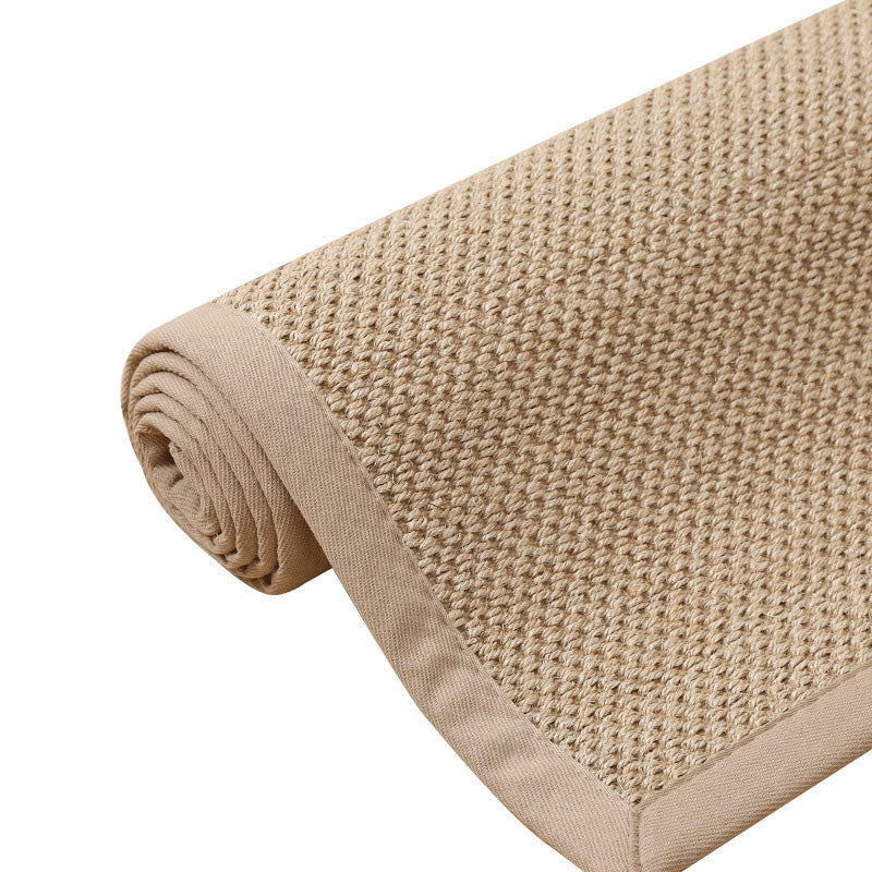 Avtoit | Simple Multicolor Solid Area Rug Jute Lodge Rug Machine Washable Rug for Indoor with Border for the Living Room