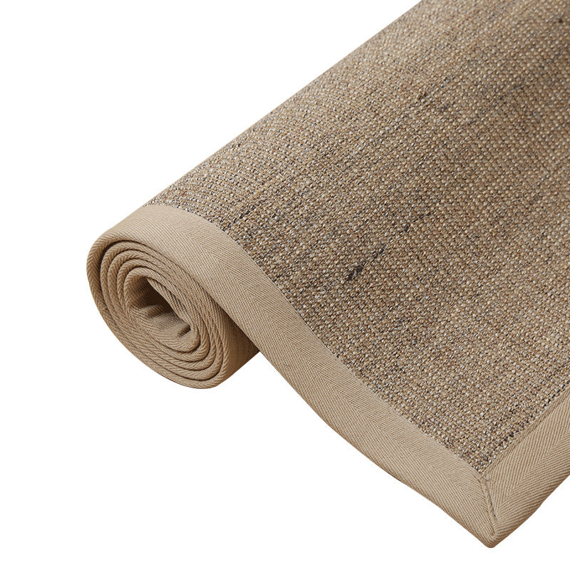 Avtoit | Simple Multicolor Solid Area Rug Jute Lodge Rug Machine Washable Rug for Indoor with Border for the Living Room