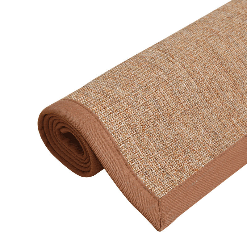 Avtoit | Simple Multicolor Solid Area Rug Jute Lodge Rug Machine Washable Rug for Indoor with Border for the Living Room