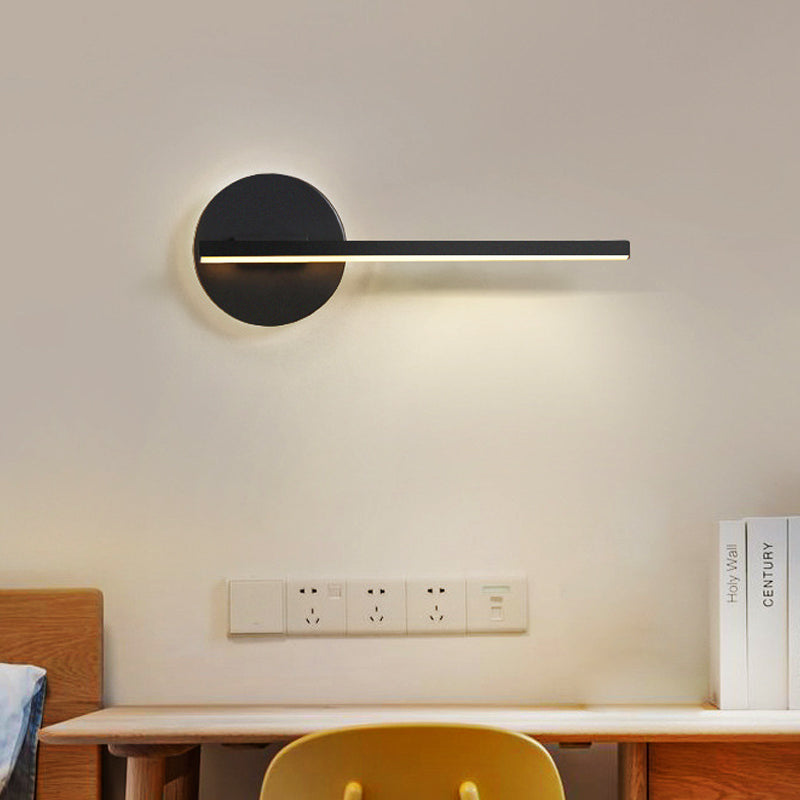 Avtoit | Black/White Linear Wall Lamp Minimal Acrylic LED Wall Light for Bedroom in Warm/White Light