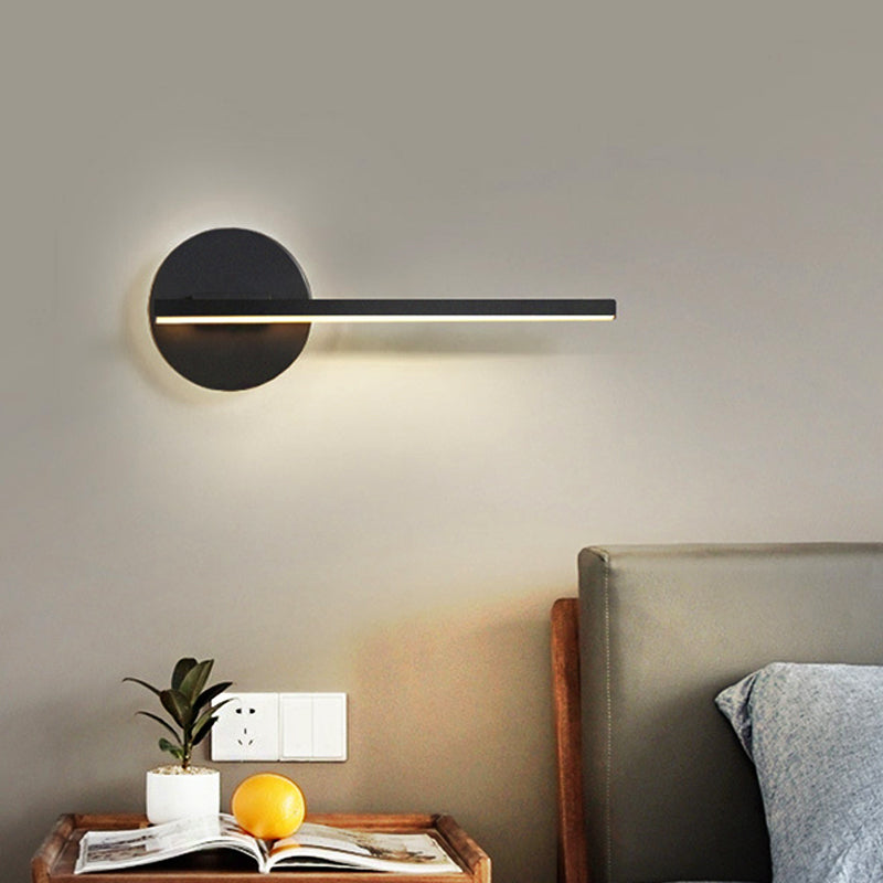 Avtoit | Black/White Linear Wall Lamp Minimal Acrylic LED Wall Light for Bedroom in Warm/White Light