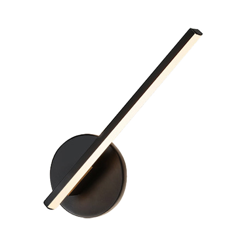 Avtoit | Black/White Linear Wall Lamp Minimal Acrylic LED Wall Light for Bedroom in Warm/White Light