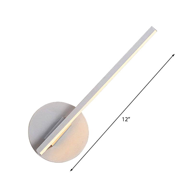 Avtoit | Black/White Linear Wall Lamp Minimal Acrylic LED Wall Light for Bedroom in Warm/White Light