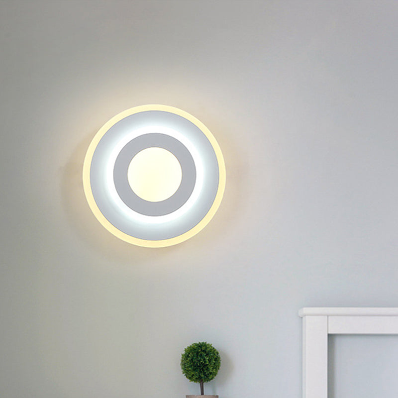 Avtoit | Minimalist Acrylic Round/Square Wall Lamp Cozy Energy-Saving LED White Wall Lamp, Warm/White Light