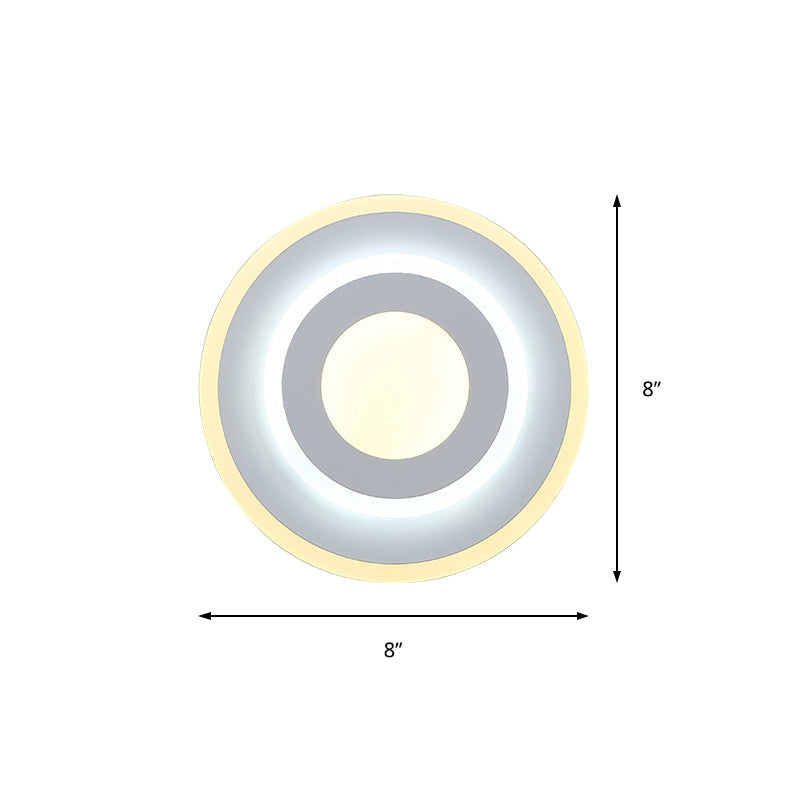 Avtoit | Minimalist Acrylic Round/Square Wall Lamp Cozy Energy-Saving LED White Wall Lamp, Warm/White Light