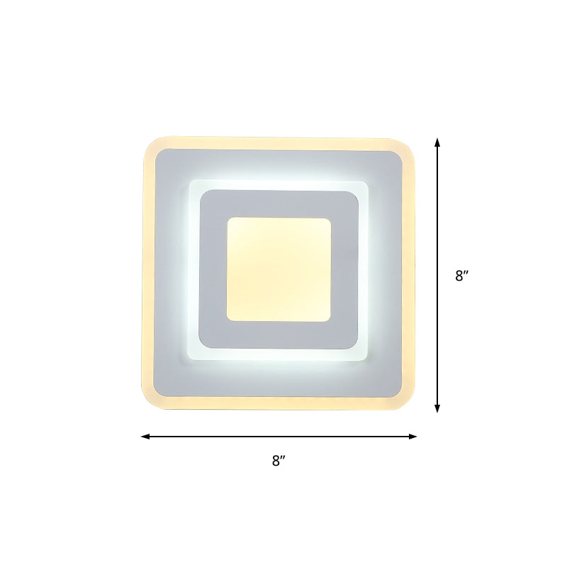Avtoit | Minimalist Acrylic Round/Square Wall Lamp Cozy Energy-Saving LED White Wall Lamp, Warm/White Light