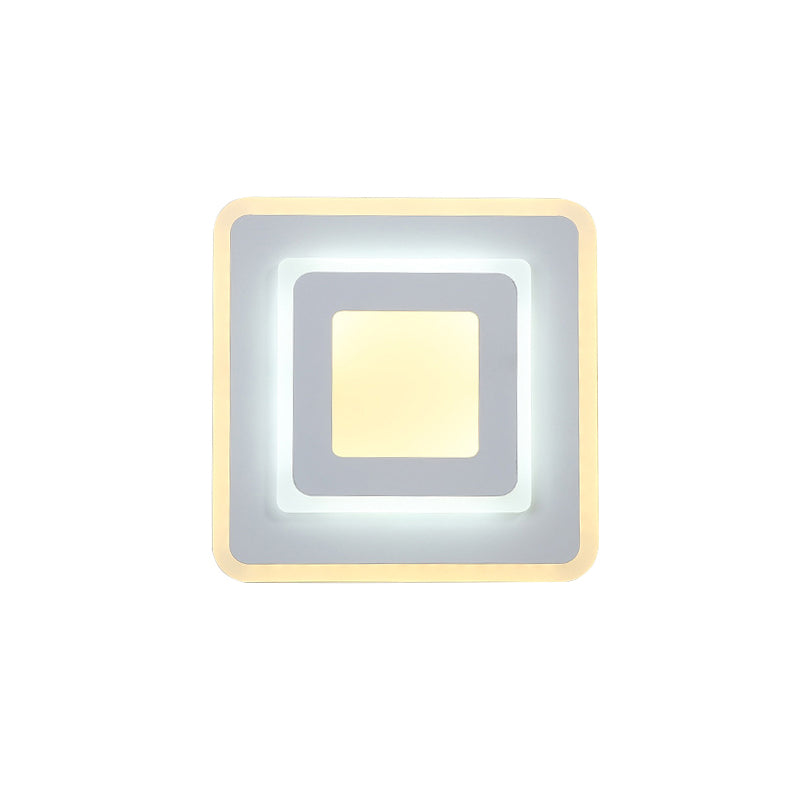 Avtoit | Minimalist Acrylic Round/Square Wall Lamp Cozy Energy-Saving LED White Wall Lamp, Warm/White Light