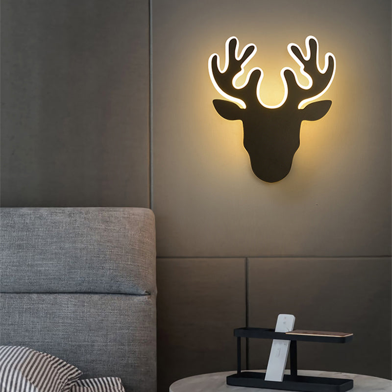 Avtoit | Black/White Antler Wall Light Contemporary Acrylic LED Wall Lamp in Warm/White Light
