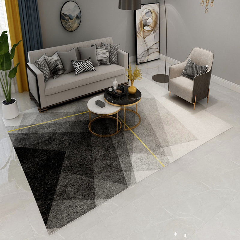 Avtoit | Simple Geometric Print Rug Multi-Colored Modern Carpet Polypropylene Non-Slip Backing Stain Resistant Washable Rug for Home