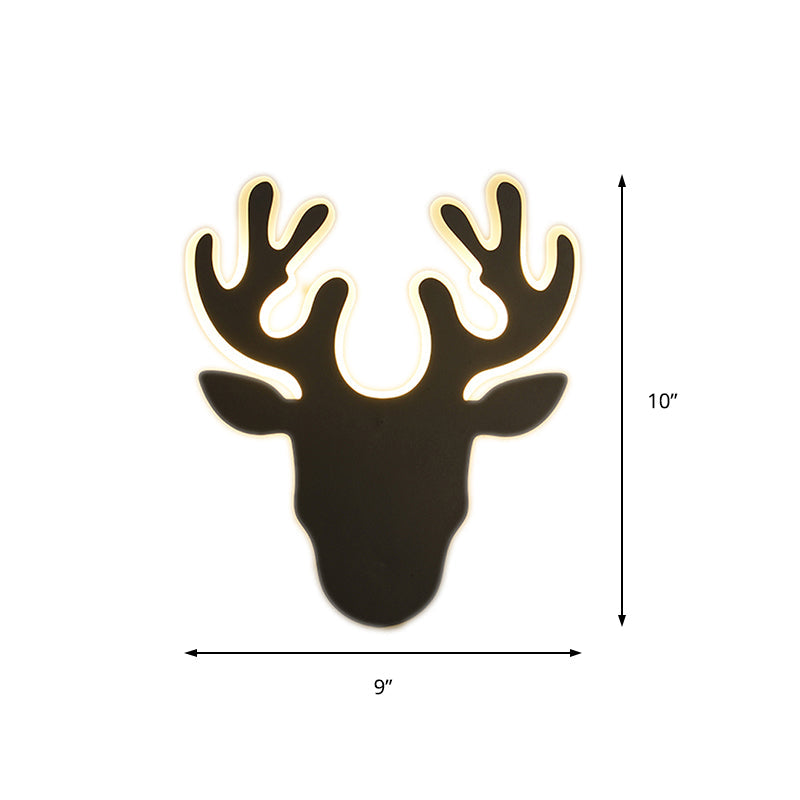 Avtoit | Black/White Antler Wall Light Contemporary Acrylic LED Wall Lamp in Warm/White Light