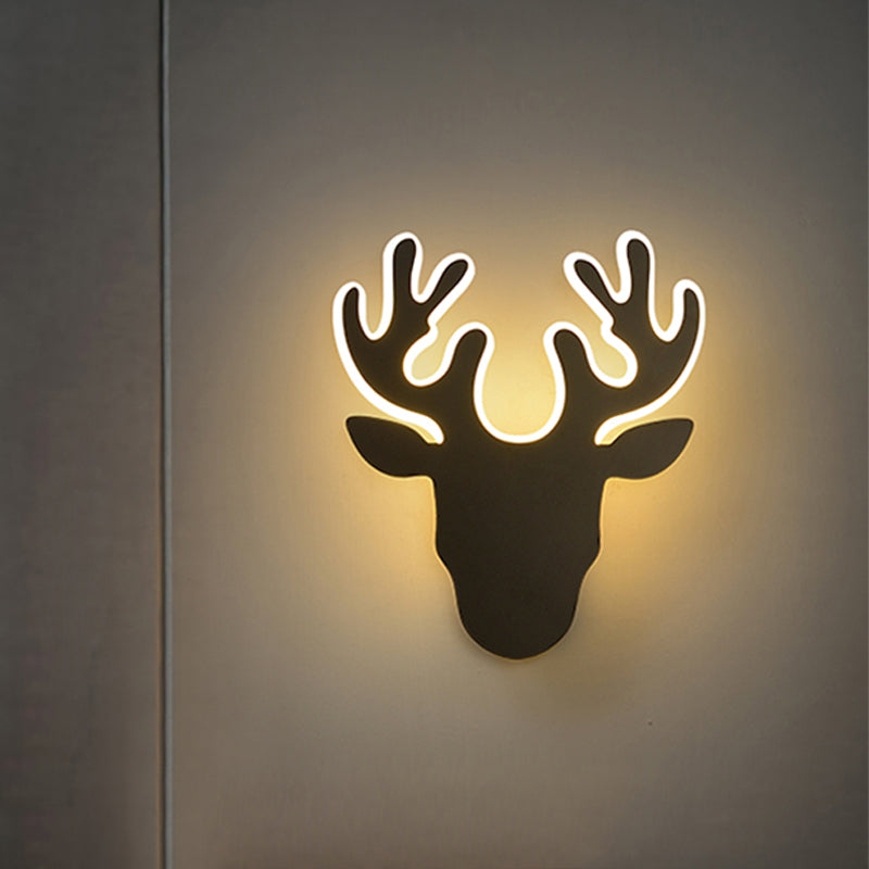 Avtoit | Black/White Antler Wall Light Contemporary Acrylic LED Wall Lamp in Warm/White Light