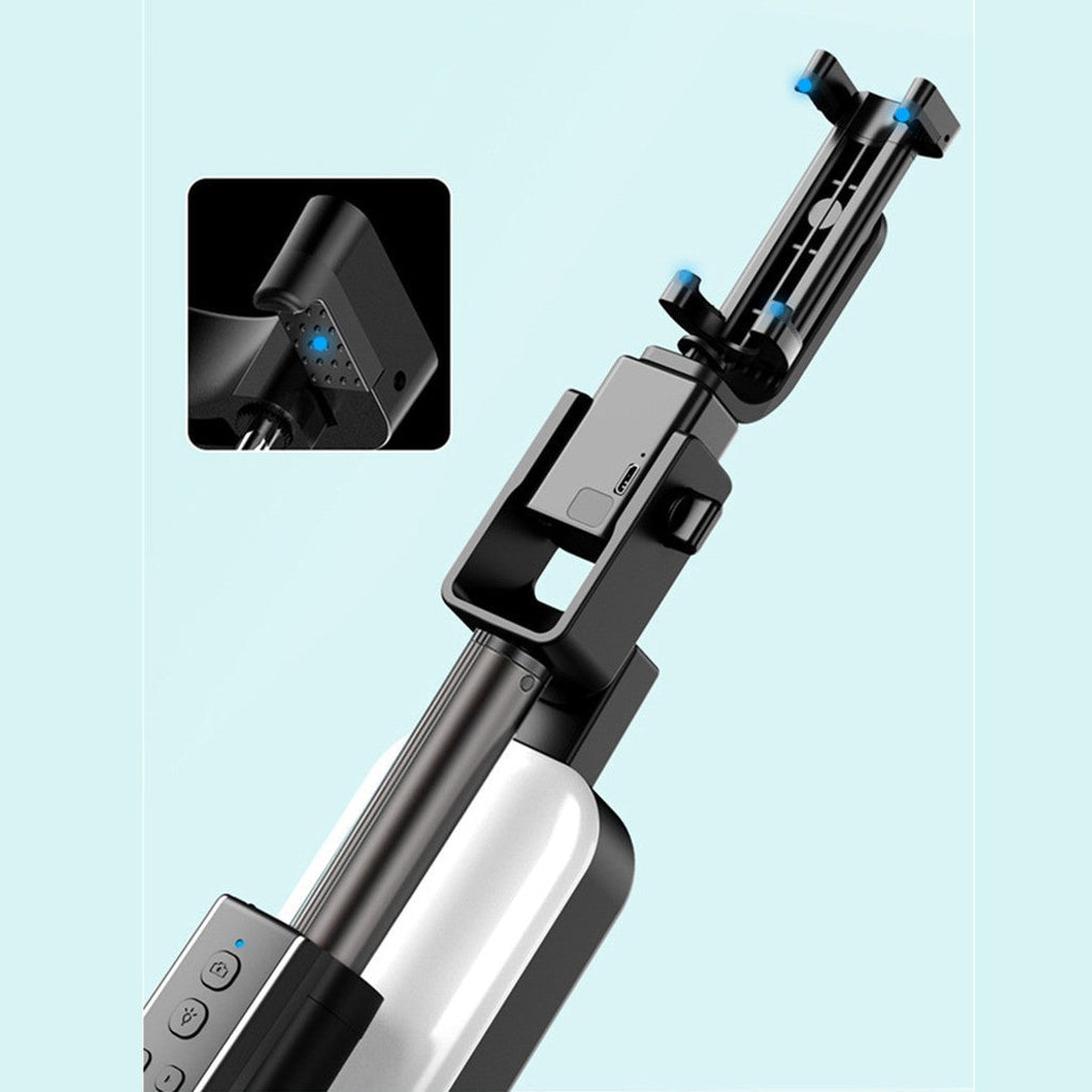 Avtoit | Selfie Stick Tripod, with Light, Detachable Bluetooth Remote & 6 Levels of Height Adjustment
