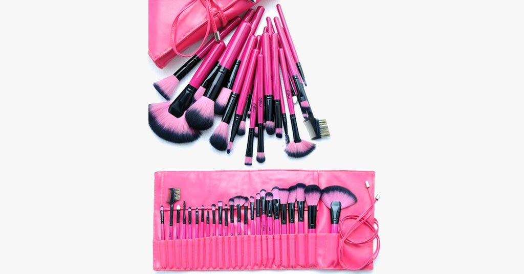 Avtoit | Hot Pink 24-Piece Makeup Brush Set