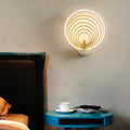 Avtoit | Bedroom LED Wall Light Black/White Nightstand Wall Light with Halo Ring Acrylic Shade