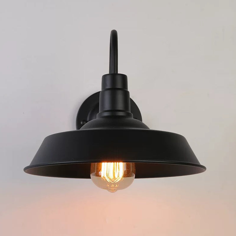 Avtoit | Single Bulb Wall Lamp Vintage Pot Cover Iron Wall Mounted Lamp for Restaurant