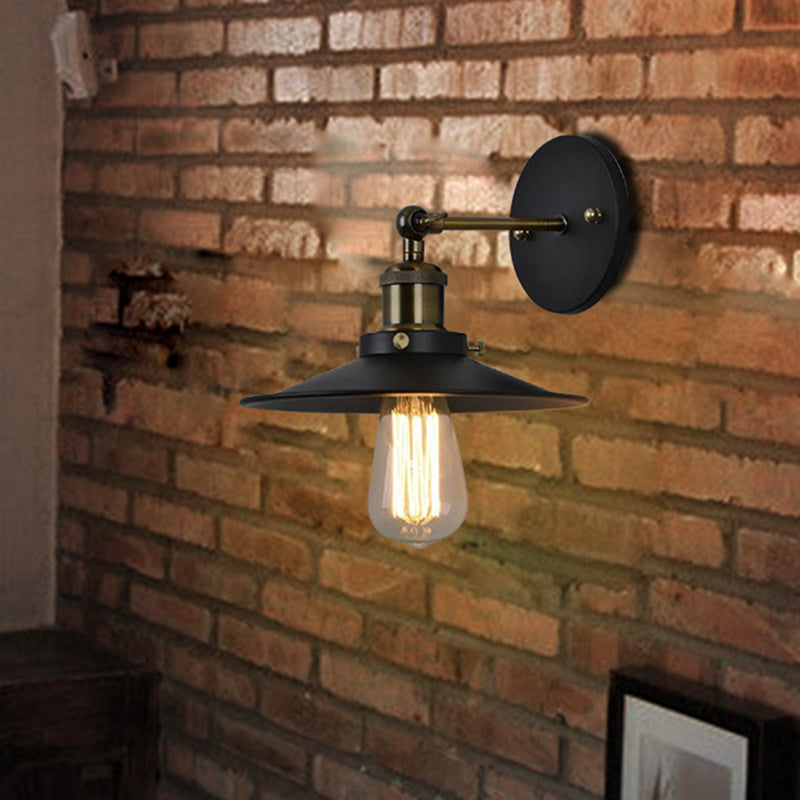 Avtoit | Iron conical shade wall lamp simplicity restaurant wall lamp in black