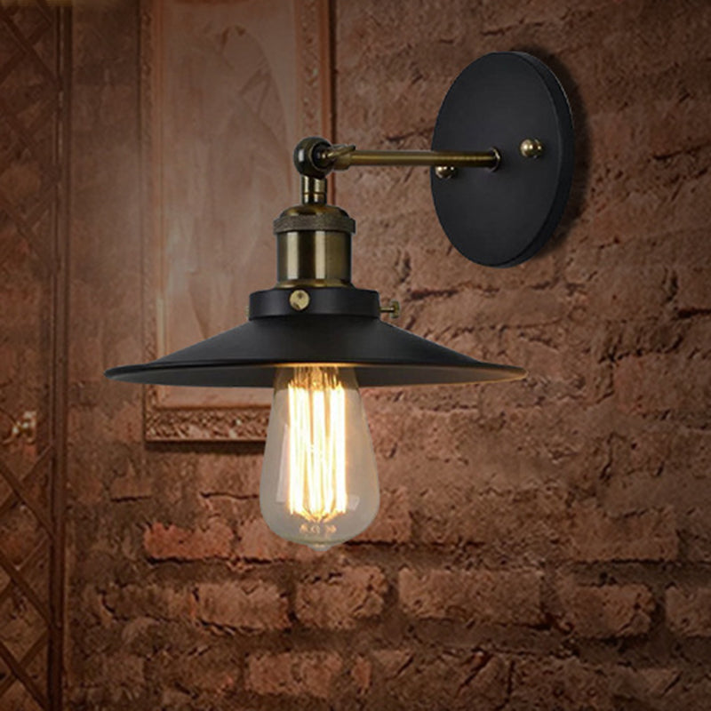 Avtoit | Iron conical shade wall lamp simplicity restaurant wall lamp in black